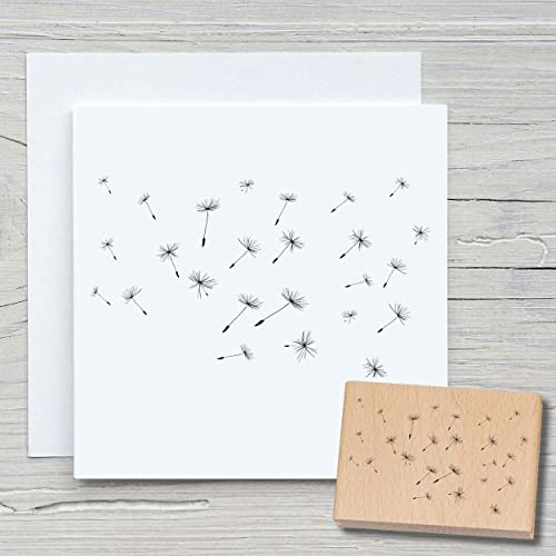 NEWSTAMPS Stempel Dandelion 02 Motivstempel groß aus Holz & Gummi zum Karten basteln, Holzstempel, Blumen, Pflanzen, Floral, Wiese, Gräser, Scrapbook, Textilstempel, Deko, Kinder