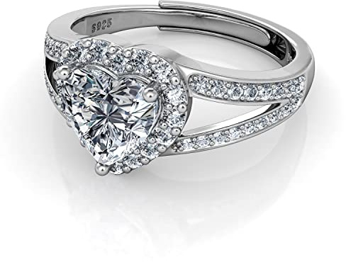 DEPHINI Ring | 925 Sterling Silber | Zirkonia Verlobungsring | Damenschmuck | Geschenke für Frauen