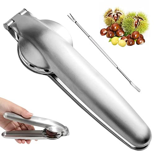 Maronizange Kastanie Schneider, Maronen Messer mit Walnussnadeln, Maroni Schneider 304 Edelstahl, Maronimesser Chestnut Opener Cutter Kastanien Clip Kastanienmesser Kastanienzange Nussknacker