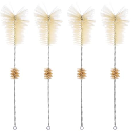 iplusmile Laboratory Cleaner Brush Set of 4: Narrow and long Nylon Brush for Glass Test Tube,Flask,Beaker,Graduated Cylinder,30 cm/11.79inch
