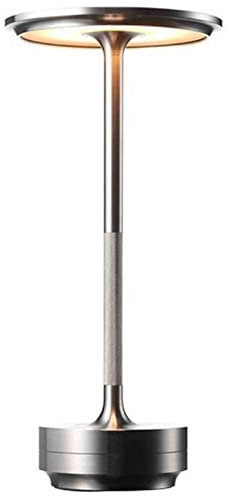 Lampe de table métallique sans fil, à intensité variable en forme de I, lampe de bureau imperméable rechargeable, avec contrôle tactile, lumières décoratives LED pour décoration de bar transparente