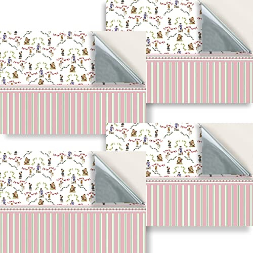 Stick & Go Repositionable Self Adhesive Dolls House Wallpaper 1:24 Scale (Set of 4 Sheets) - Regency Nursery Wallpaper - No. 8