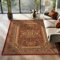 Alfombras de Pelo Corto, diseño Oriental, Alfombra Rojo, 240 x 340 cm, Alfombras de Estilo Oriental, Alfombra Sala de Estar