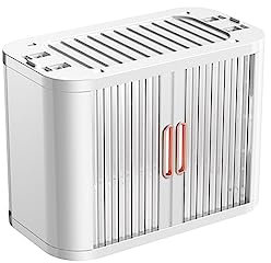 Ergocar Faltbare Kunststoff Aufbewahrungsbox, Stapelbare Fensterläden Aufbewahrungsbox mit Deckel, Aufbewahrungsbox Transparente mit Riemenscheibe, für Büro, Kinderzimmer, Küche & Wohnzimmer