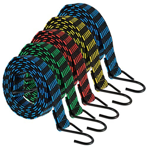 Elastic Rope 5PCS Car Bicycle Accessories Elastics Rubber Luggage Rope Cord Hooks Bikes Rope Tie Luggage Roof Rack Strap Fixed Band Hook Elastic Rope With Hooks