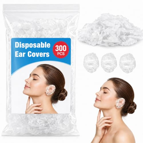 MAQIHAN 300er-Pack Dusch-Ohrenschützer – Wasserdichte Ohrenschützer aus Kunststoff zum Schutz der Ohren beim Haarefärben, Duschen, Baden, im Friseursalon, Spa, Hotel oder zu Hause