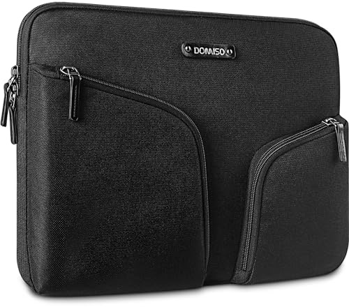 DOMISO 15-15.6 Inch Waterproof Laptop Case Canvas Notebook Bag Protective Case for 15.6 Inch Lenovo IdeaPad ThinkPad/HP Spectre x360 Pavilion 15 Envy 15 / Dell XPS 15 / Apple / Asus, Black