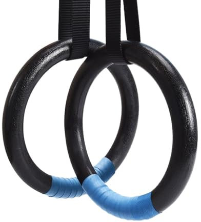 Turnringe Gymnastikringe, 1100 lbs Kapazität mit 14,76 Fuß verstellbaren Schnallenriemen, Klimmzug-Übungsringe, rutschfeste Ringe for Zuhause (Color : Black)
