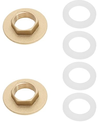LT Easiyl 2 Sets Wasserhahn-Mutter-Installationsset 1/2 Zoll Messing-Kontermuttern mit Dichtungen Wasserhahn-Befestigungs-Kontermutter für Outdoor-Gärten Waschmaschinen Klimaanlagen