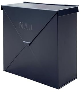 NACH Chicago Extra Large Mailbox, Rust Resistant Large Mailboxes for Outside Wall Mount, Metal Mailbox, Wall Mount Mailbox, Extra Large Capacity Mailbox, 12x12x4.8 inches, Black Mailbox, MB-6301BLK