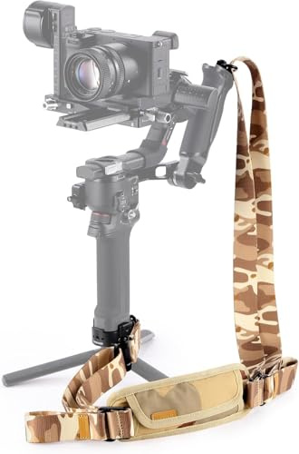 NEEWER RS4 RS3 Gimbal Schultergurt, Gewichtsreduzierung gepolsterter verstellbarer Gurt mit Schnellverschluss QD Schnalle Kompatibel mit DJI RS4 RS4 Pro RS3 RS3 Pro RS2 Sling Handle, Camouflage, GA018