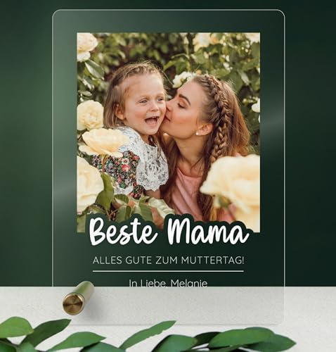 Muttertagsgeschenke für Mama - Beste Mama Acryl Foto Geschenk - Personalisierte Geschenke, Mama Geschenk, Geschenk Mama, Geschenk Mutter, Geschenke für Mamas, Bestes Geschenk für Mama, Mama und Papa