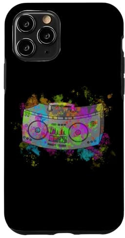 Hülle für iPhone 11 Pro Bunte Boom Box 70er 80er 90er Y2K Ghetto Blaster