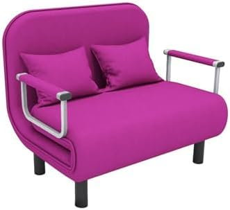 Sofá Cama 3 en 1, Convertible, Ajustable, Plegable, 5 Posiciones, sillón Cama con Respaldo, Asiento tapizado, Silla con Tapa Individual, sofá de Suelo para Ocio, lila-100cm