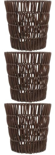 Alipis 3 Pièces Corbeille tissée malle rangement corbeille à papier kitchen storage basket déchets vase panier paniers panier de rangement de fruits petit panier à linge le fer