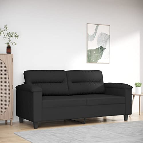 ShGaxin 2-Sitzer-Sofa Schwarz 140 cm Mikrofasergewebe, Loungesofa, Sofas & Couches, Relaxsofa, Couch für Wohnzimmer - 359564