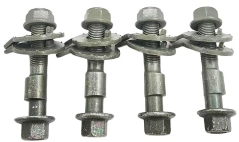 Buerfu Kit de alineación de Ruedas,Pernos de inclinación de Ruedas - Pernos de ángulo de inclinación Ajustable - 4X Tornillos de Camber de Rueda Tornillo Excéntrico de Camber, Kit de Pernos de Camber