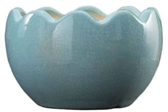 Macetas decorativas Maceta de flores suculentas con muesca de cerámica, planta verde de gran calibre, rosas verdes, orquídeas colgantes, bonsái, orquídeas creativas Maceta de para plantas(Blue,Grande)
