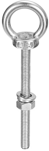 QUARKZMAN Bullone ad Occhiello di Sollevamento, 1 Set M6 x 70mm Bullone ad Occhiello con Dado Rondella Acciaio Inossidabile 304 Anello Sollevamento a Spalla per Appendere Oggetti