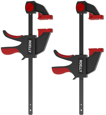 ROELLY 2-Teiliger einhandzwinge, Zwingen Klemmen & Spanner, Zargenspanner,Spannweite 200 mm, Dehnungsbereich 400 mm, 71 kg Zwingen Klemmkraft, Verwendet für Die Herstellung Von Holzhäusern