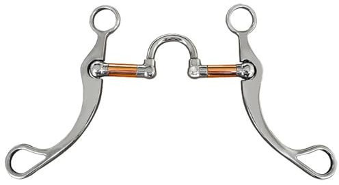 YDYAENIO Mors et Filets Mors de Cheval en Acier Inoxydable, Mors à Filet en cuivre, Embout correcteur Doux en Acier Inoxydable