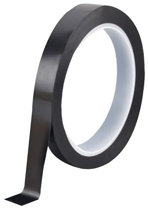 Misuyue Kapton Ruban adhésif antistatique de 0,055 mm d'épaisseur pour imprimante 3D, soudure, revêtement en poudre, sublimation et circuits imprimés isolants, noir (10 mm)