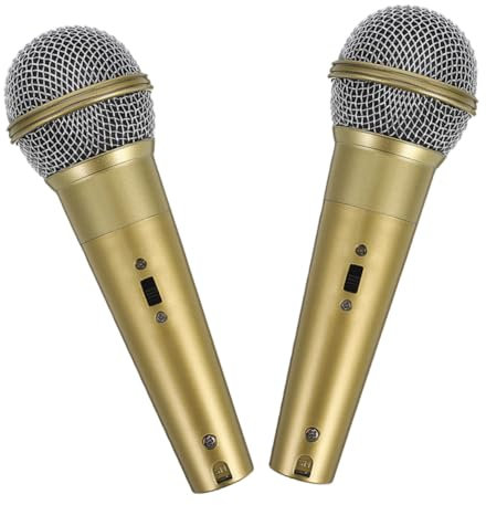 HOOTNEE 2 Pièces Accessoires de Performance Plastique Microphones Simulés Réalistes pour Garçons et Filles Idéaux pour Karaoké Spectacles et Fêtes