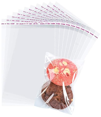 100 Stück Cellophantüten Selbstklebend, 8x16cm Zellophantüten Wiederverschließbare Plastiktüten, Cellophantüten Verpackungstüten Kleine Tüten Mit Verschluss Für Süßigkeiten Keksen Geschenke