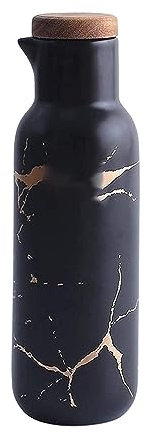 Dispensador de Aceite Botella dispensadora de Aceite de Oliva, aceitera y vinagrera de 380 ml Salsa de Soja o vinagrera con vertedor Cerámica de mármol