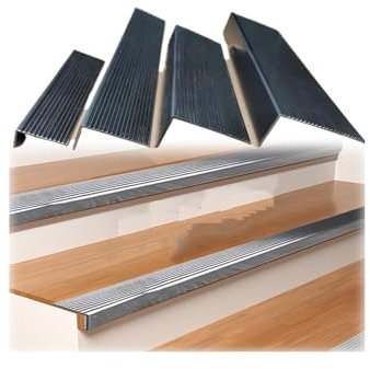 Non-Slip Stair Nosing Edging Indoor Outdoor Waterproof Stair Edge Trim With Antislip Fluted For Step Edge Protector, Stair Edging, Transition Strip, Metal Corner Trim(W 10CM(4IN),L 120cm(47 in))