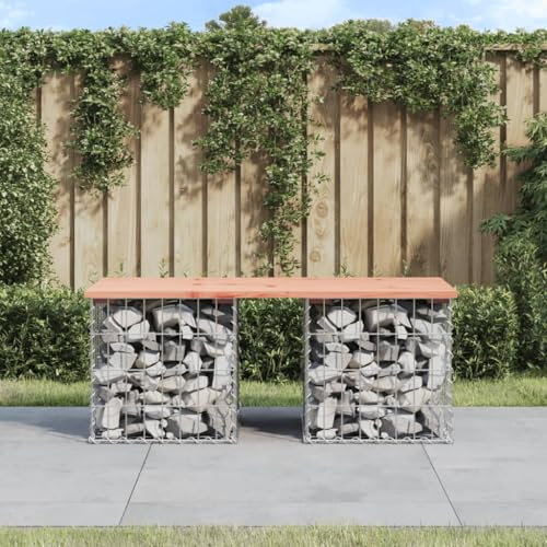WSJHUHK Banc de jardin Gabion 103 x 44 x 42 cm en bois massif Douglas