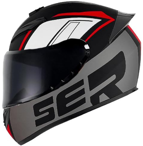 Motorradhelm Integralhelm Moto Helm Moped Roller Helme Rollerhelm Helm Motorrad Sturzhelm Mit Visier ECE/DOT Zertifiziert Einstellbar Schnellverschluss-Gurt Für Damen Herren