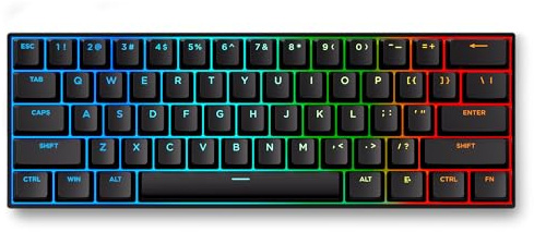 FOXMM x MCHOSE Ace60 HE Clavier Gaming 60% RGB Filaire, Rapid Trigger 8000Hz, Switch Magnétique à Effet Hall Ice Blue, Course Ajustable Ultra Précision 0,005 mm, pour Jeux FPS, Noir