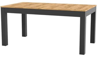 Szynaka Meble Groß Praktisch Tisch WENUS 160-300x90x76cm Eiche Craft Schwarz 4-12 Personen Esstisch mit ausziehbarer Tischplatte auf 300 cm Modernes Design Rechteckiger Tisch