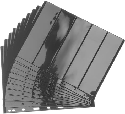 IMIKEYA 10 páginas de álbum de sellos de hojas sueltas, carpeta negra con 9 agujeros de doble cara, hojas de almacenamiento estándar para coleccionar sellos para postales y colección