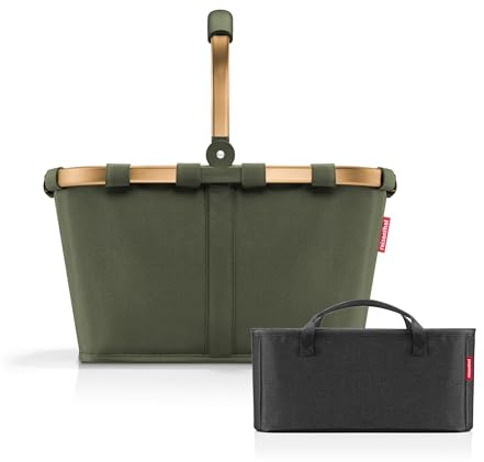 reisenthel Carrybag Forest Gold + Organizer Black - Funktionaler Taschen-Organizer: Für noch mehr Ordnung in Ihrer reisenthel Einkaufskorb