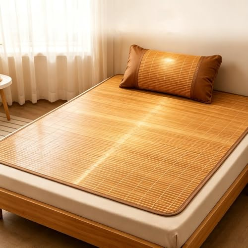 Stuoia Di Bambù Per Letto Per La Casa - Materasso Raffreddamento In Bambù Traspirante A Raffreddamento Rapido - Tappetino Estivo Per Letto Singolo Per Soggiorno, Corridoio, Cucina E Ufficio(100x190cm)