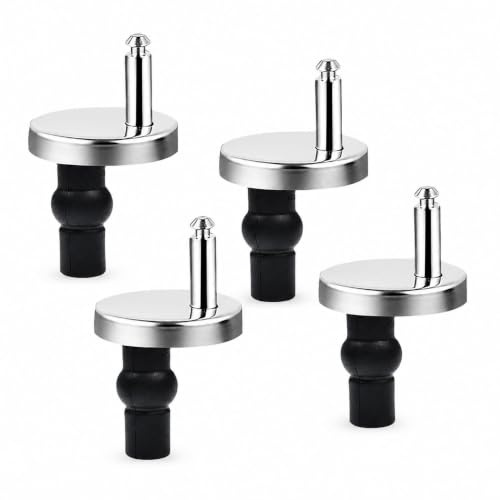 4 Pcs Top Fixing Toilet Seat Hinges | Universal Toilet Seat Hinges Replacement, Toilet Seat Fixing Kit with Expanding Rubber Screws Nuts Bolts