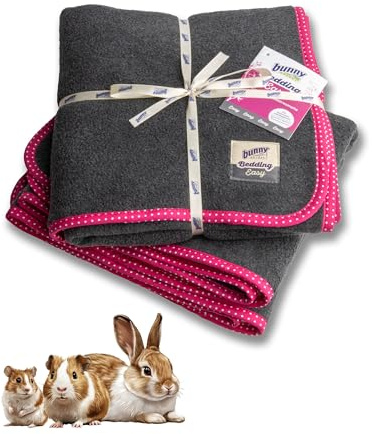 Bunny Nature Bedding Easy Pink - Waschbare PIPI-Pads für Meerschweinchen, Kaninchen - Kleintier Decke - Weicher Fleece & Saugstarker Molton - Antiallergisch