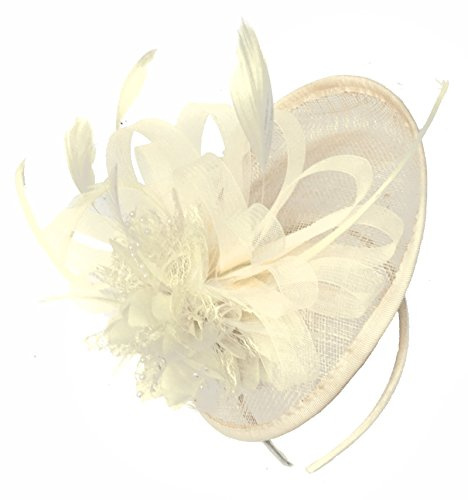 Caprilite Sinamay skivfat fascinator hatt för kvinnor bröllop pannband tävlingar