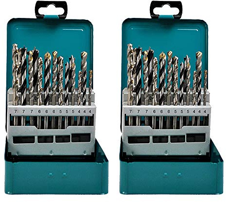 Makita D-47173 Mixed Drill Bit Set 18 Piece in Metal Box Pack of 2