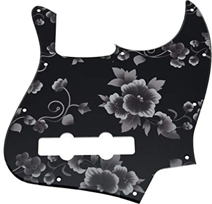 Dopro J Bass 3D bedruckter Pickguard aus Kunststoff für USA / Mexikanische 4-Saiten Fender Jazz Bass Blumenmuster