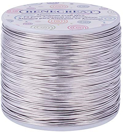 BENECREAT 235m 0.8mm Filo di Alluminio Articoli Artigianali Filo di Alluminio Colore Primario Non scolorente per la Produzione di Gioielli e Artigianato Calibro 20