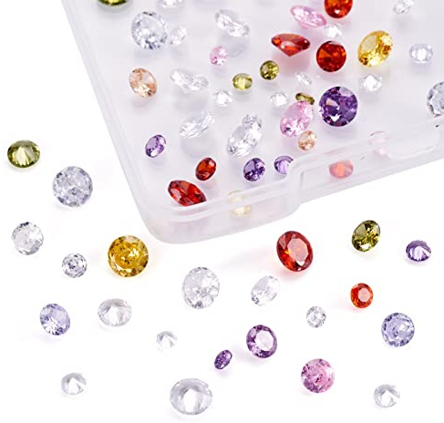 Cheriswelry Set mit 80 facettierten Zirkonia-Cabochons, transparente Strasssteine für Schmuckherstellung