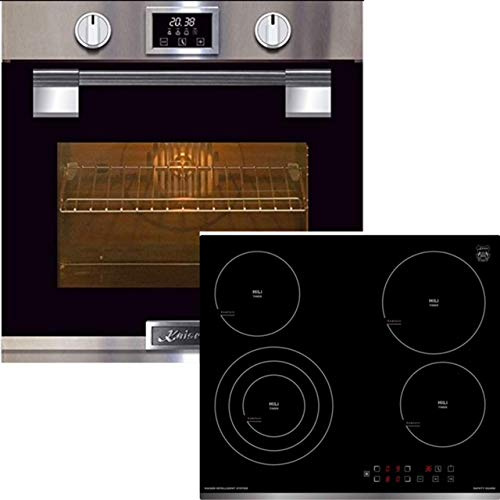 Kaiser EH 6337 Cuisinière autonettoyante à pyrolyse - Four électrique encastrable - 79 l - En acier inoxydable - 11 fonctions - Plaque de cuisson en vitrocéramique Kaiser KCT 6703 F - 60 cm