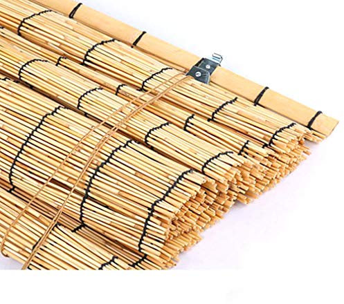 SSB Bambus-Rollo, Bambus-Rollo, Lamellenvorhang, Sonnenschutz, Raffrollo, Rolltür, für Außenbereich/Terrasse/Tür, UV-Schutz, anpassbar (Größe: 110 x 200 cm)