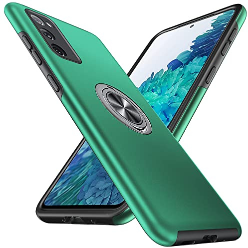 Anqrp Hiddenian Serier Hülle für Samsung Galaxy S20 FE 4G/5G, [Eingebetteter Ständer] [Wärmeableitung] Schwerlast Mehrschichtig Ständer Schutzhülle für Samsung S20 FE (6,5 Zoll), Dunkelgrün