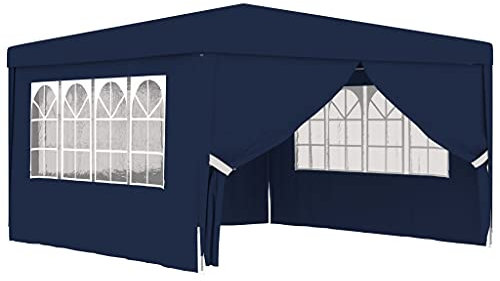 Atlojoys Profi-Partyzelt mit Seitenwänden, Pavillon, Zeltgarage, Bierzelt, Weidezelt, Carport, Lagerzelt Winterfest, Garagenzelt, Gartenpavillon, 4×4 m Blau 90 g/m²