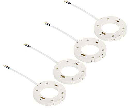 PATIKIL GX53 Light Base Socket, 4 Pack Lamp Bulb Holder Connector Lighting Replacement with 110mm Wire for Cabinet Showcase Showroom Lights
