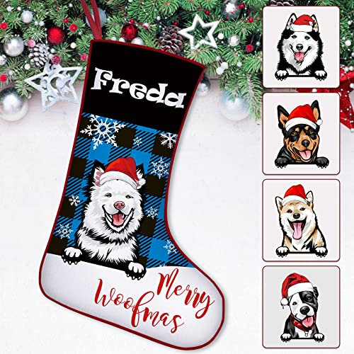 Skartam Weihnachtsstrümpfe für Hunde, personalisierbar, individuelle Weihnachtsstrümpfe mit Namen für Hunde, Geschenke für Weihnachtsdekoration, Urlaub, Familie